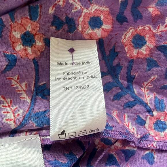 Emerson Fry Emmaline Blouse Violet Wildflower Pink Floral Medium Loose Boho - Picture 9 of 10